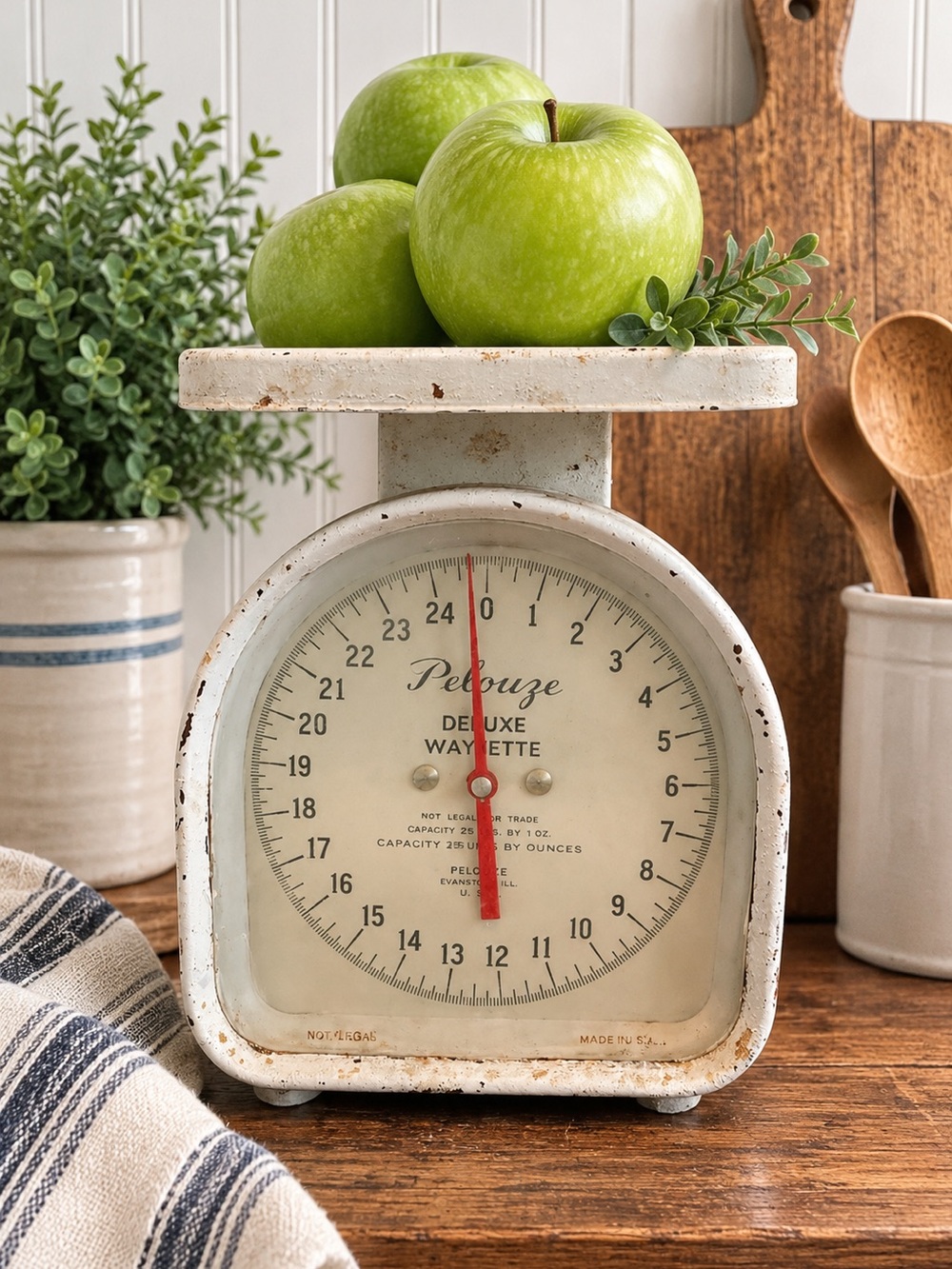 Vintage White Kitchen Scale